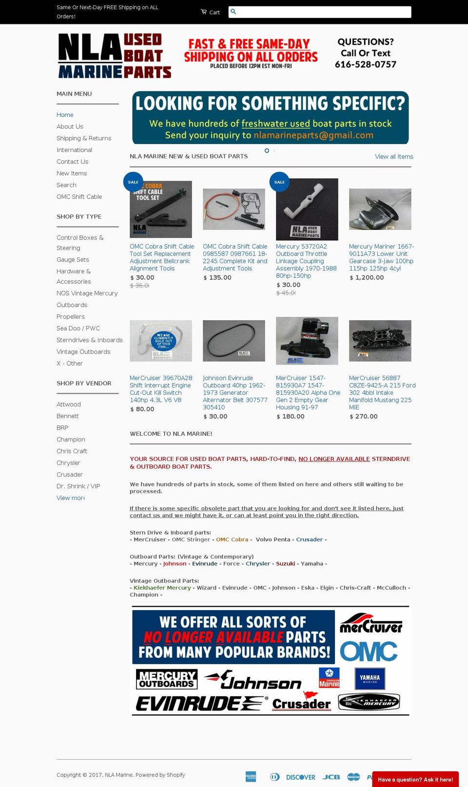 nlamarine.com shopify website screenshot