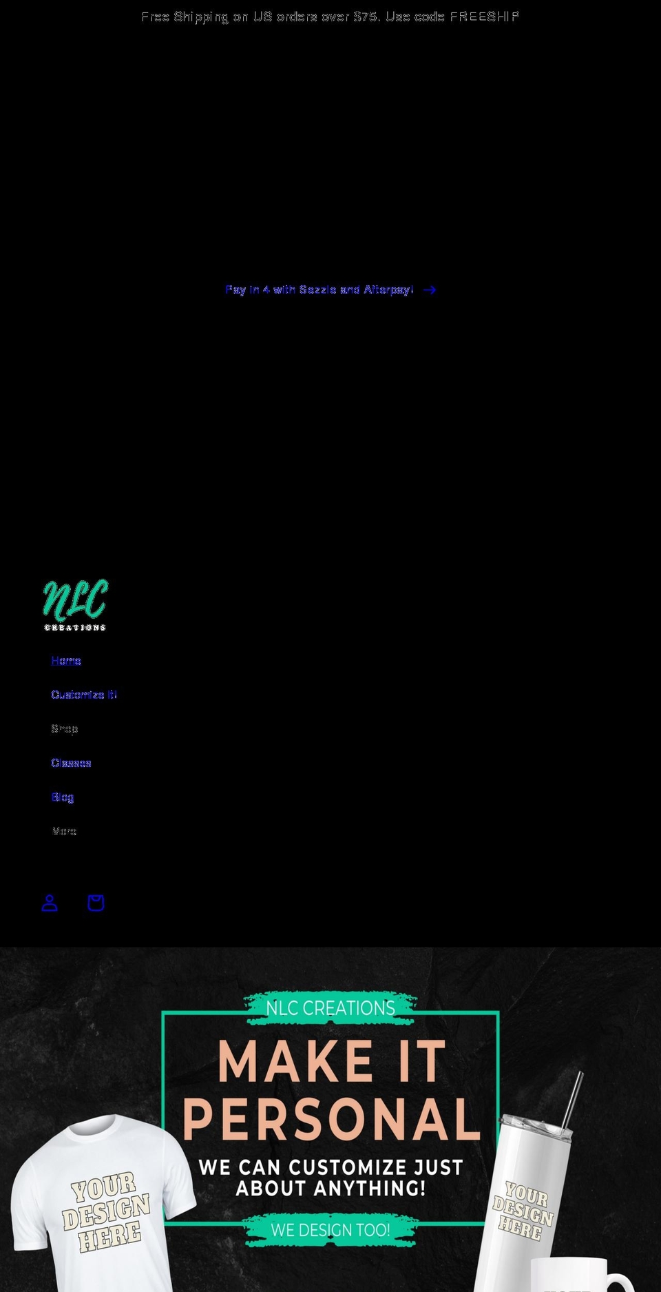 nlccreations.com shopify website screenshot