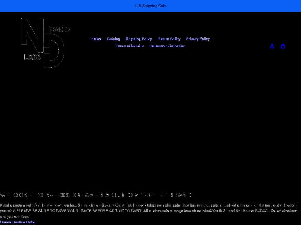 nlessdreamer.com shopify website screenshot