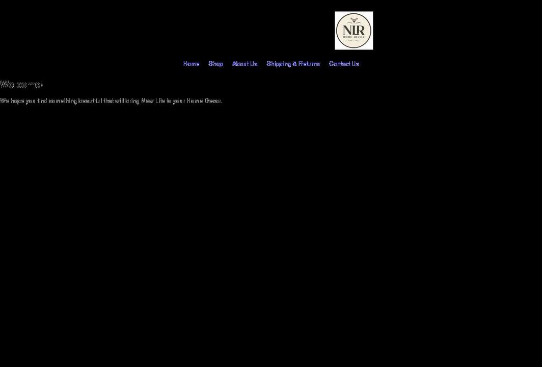 nlrhomedecor.com shopify website screenshot