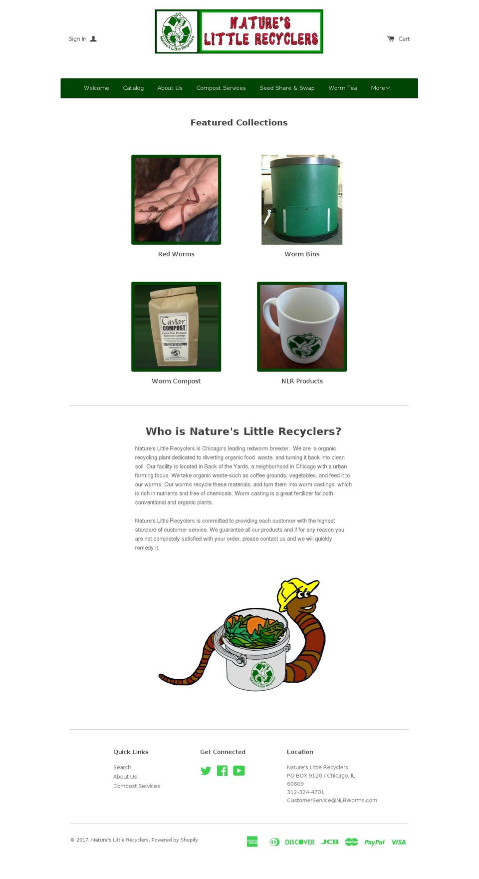 nlrworms.com shopify website screenshot