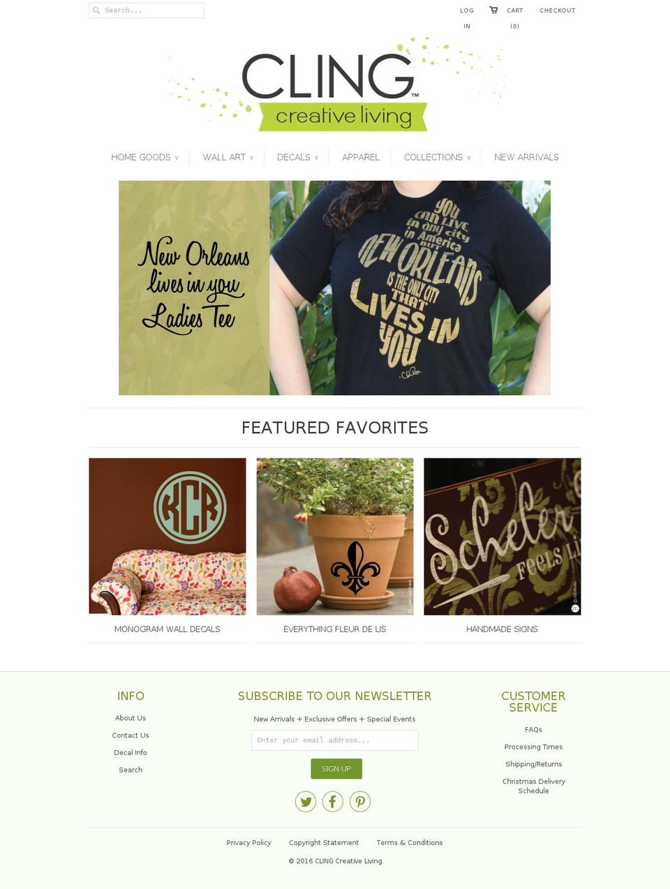 Cling Creative Living (built on Responsive) Shopify theme site example nm-studio.com