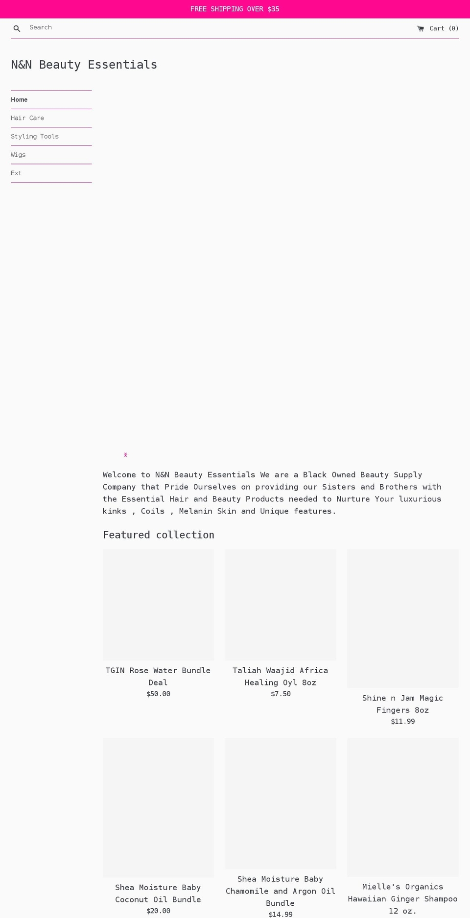 nnbeautyessentials.com shopify website screenshot