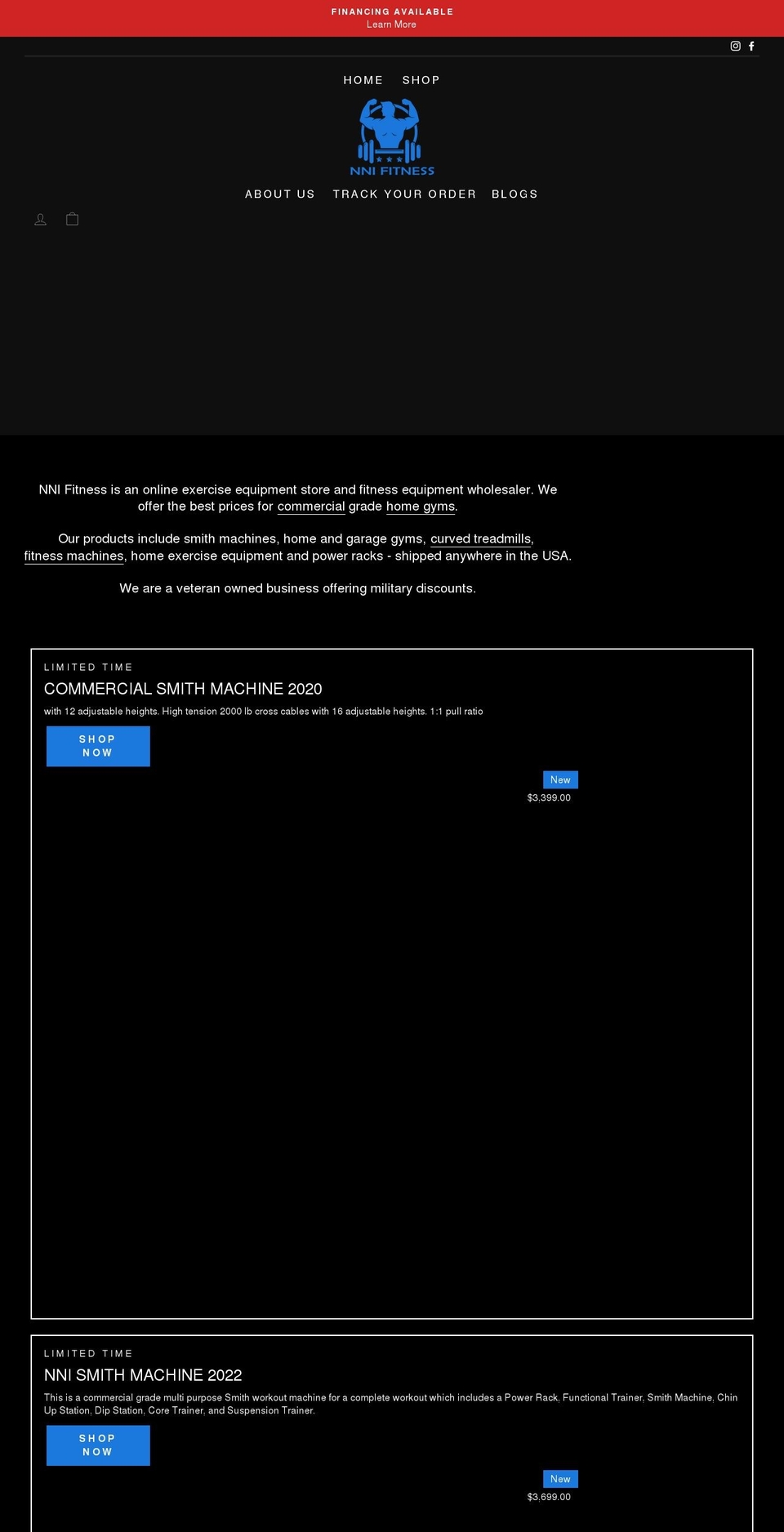 nnifitness.com shopify website screenshot