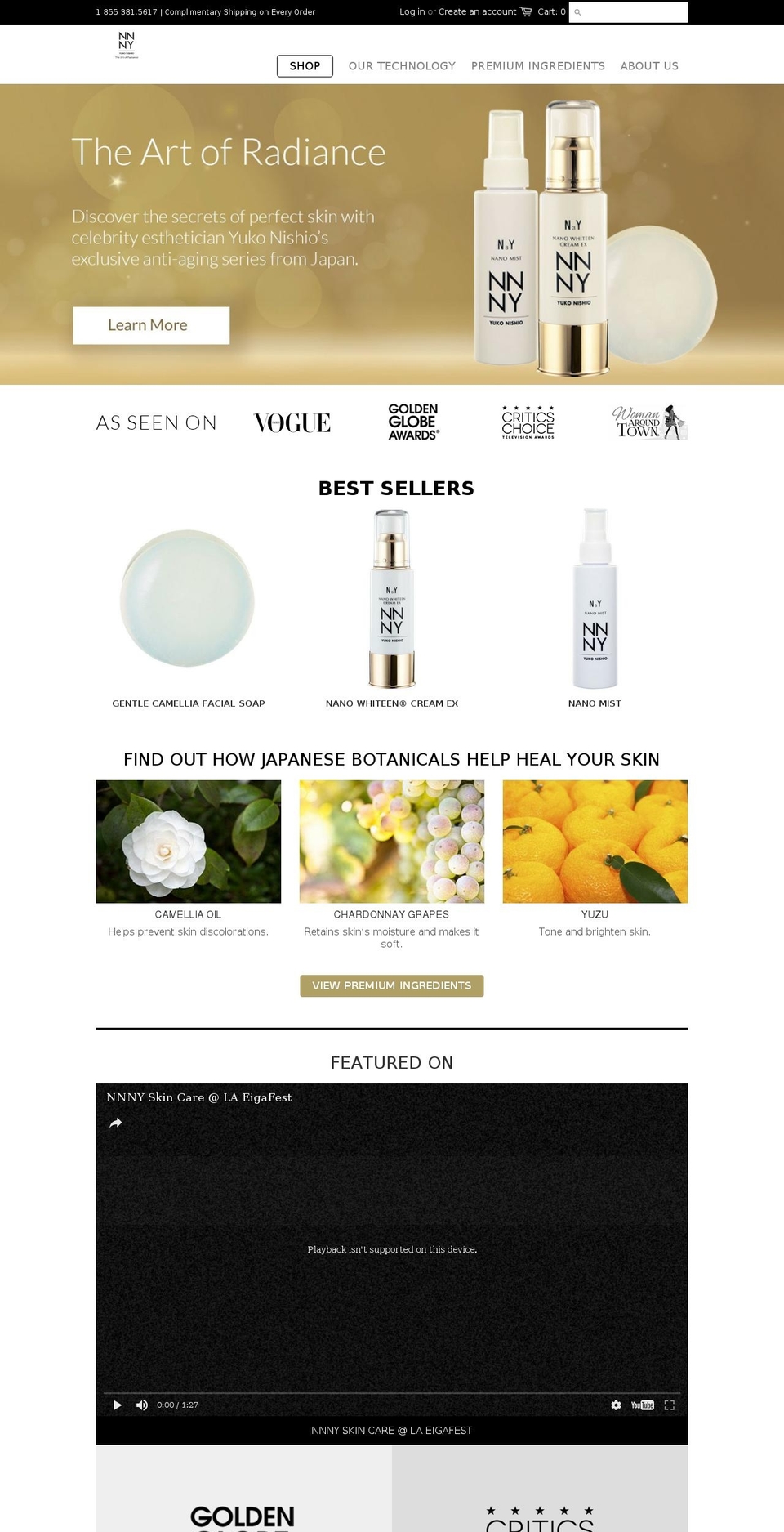 nnnyskincare.com shopify website screenshot
