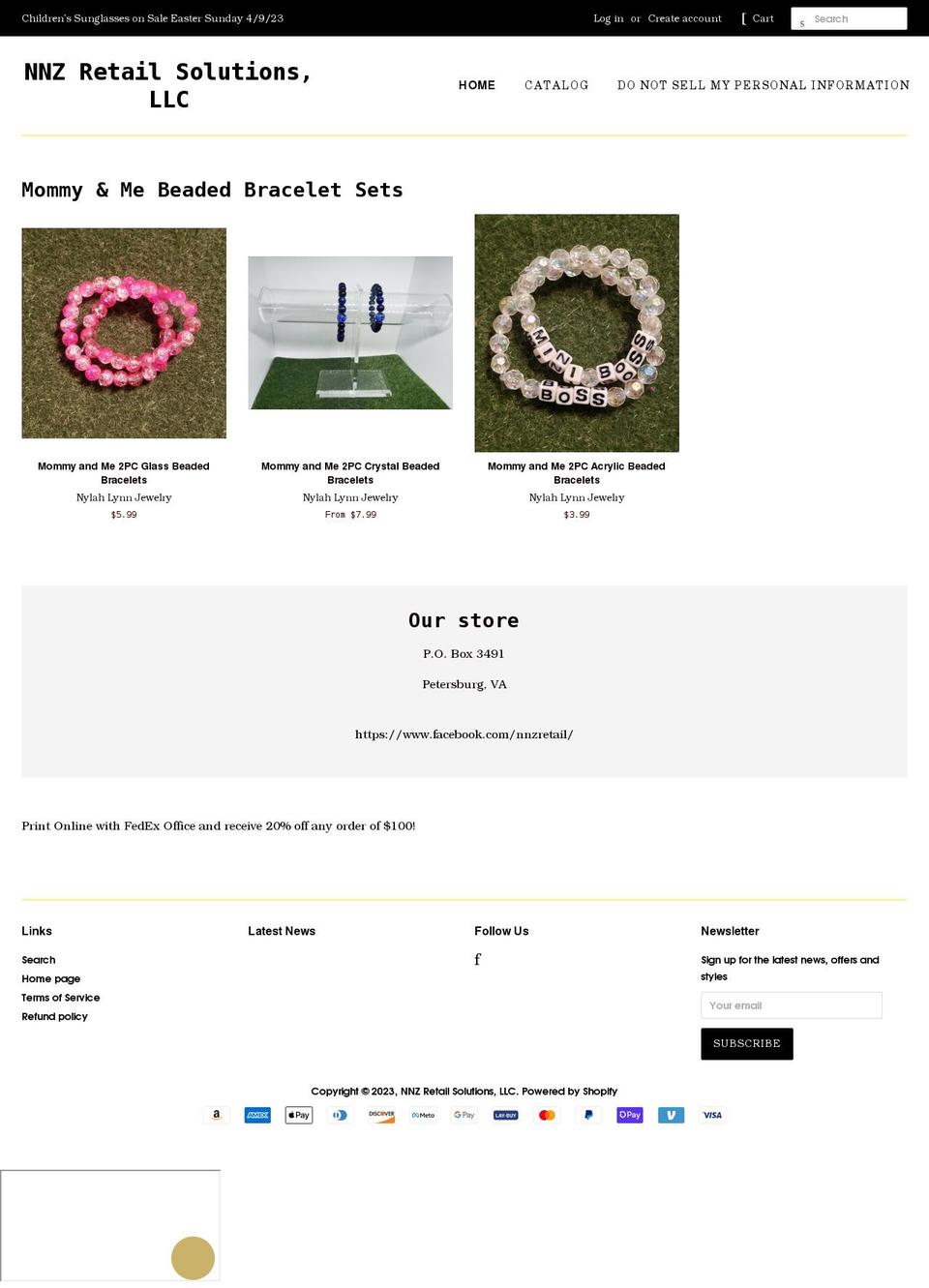 nnzsol.com shopify website screenshot