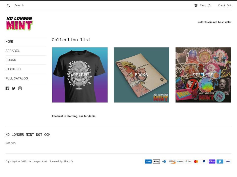 no-longer-mint.myshopify.com shopify website screenshot