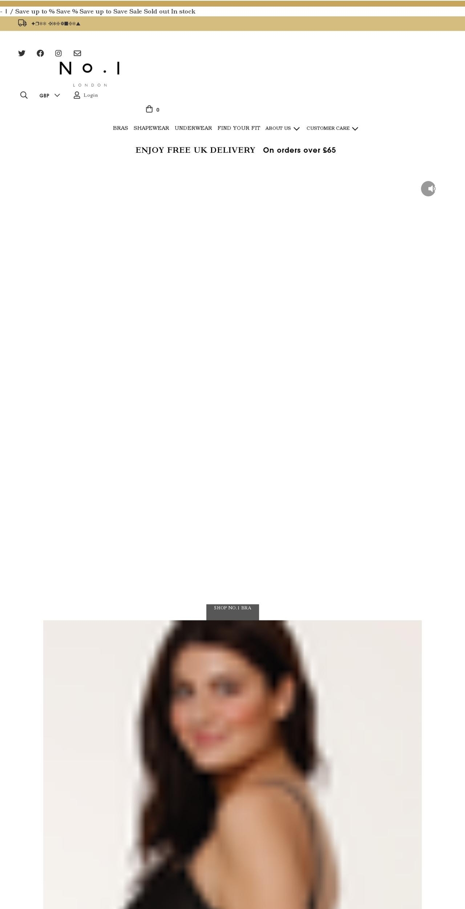 no1bra.com shopify website screenshot