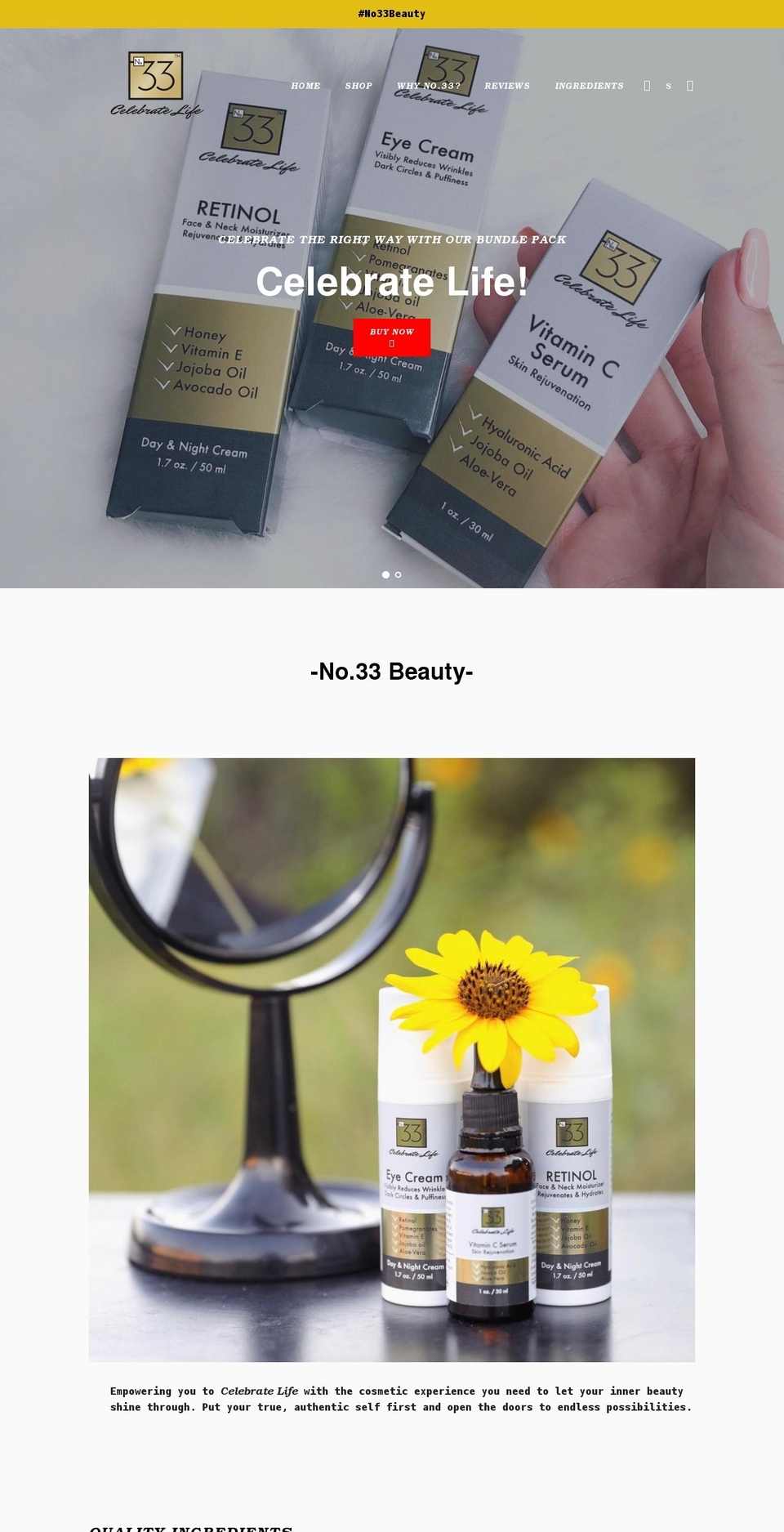no33beauty.com shopify website screenshot