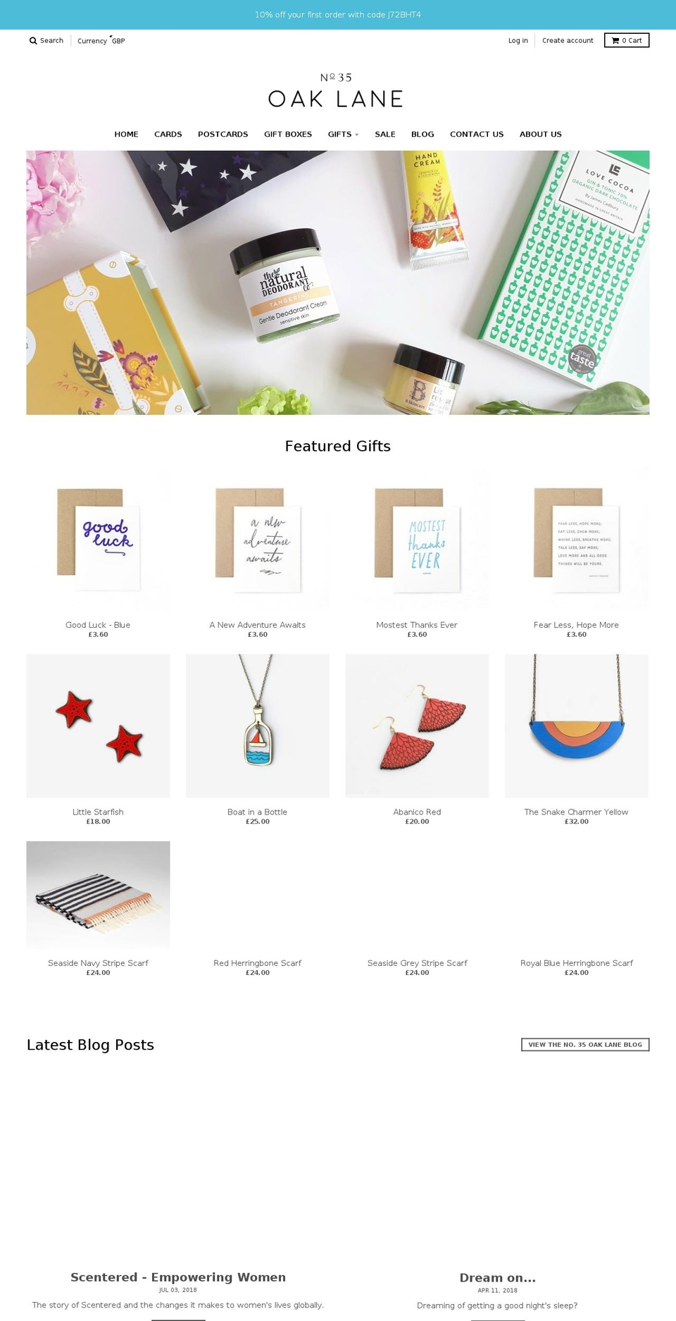 no35oaklane.com — Shopify storefront screenshot