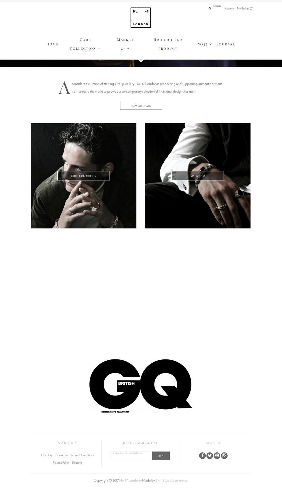 no47london.com shopify website screenshot