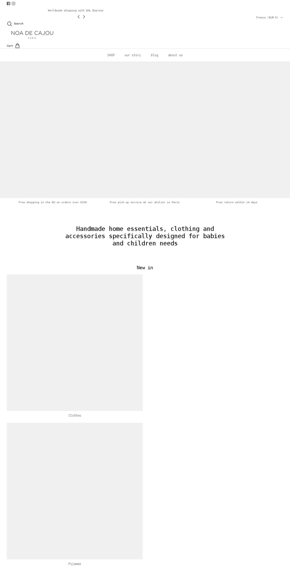 noadecajou.com shopify website screenshot