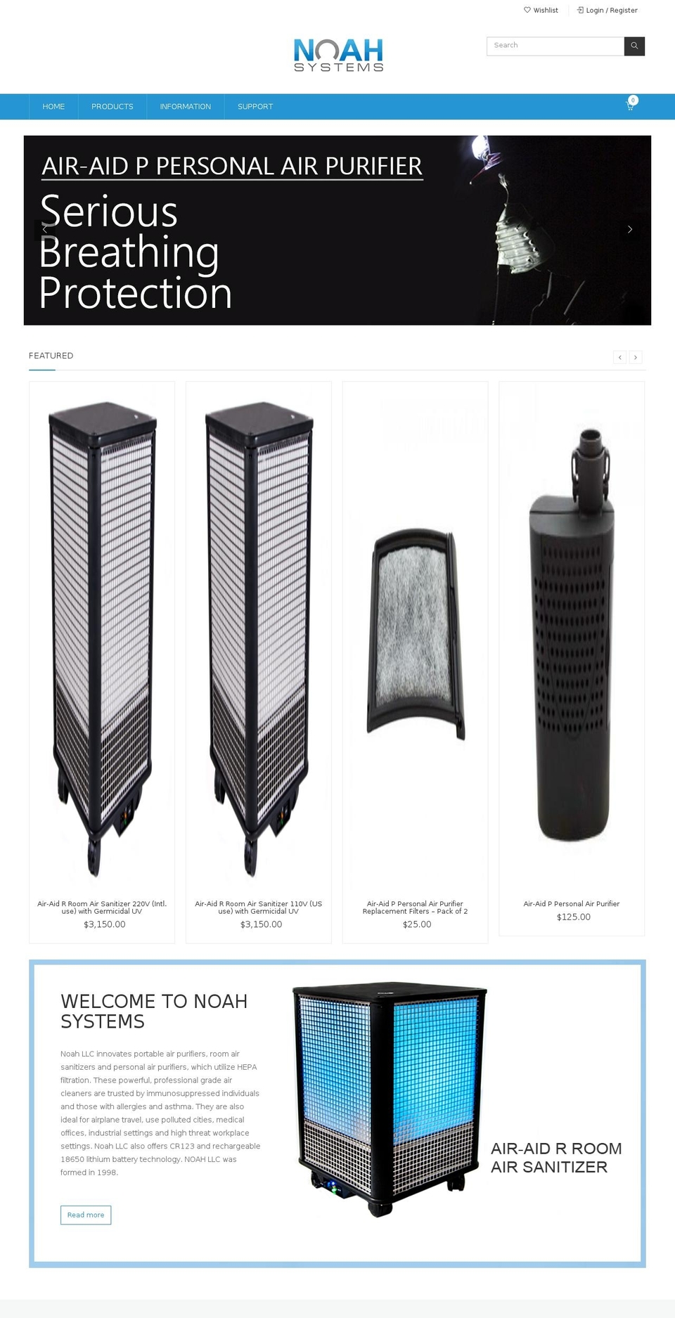 noahsys.com — Shopify storefront screenshot