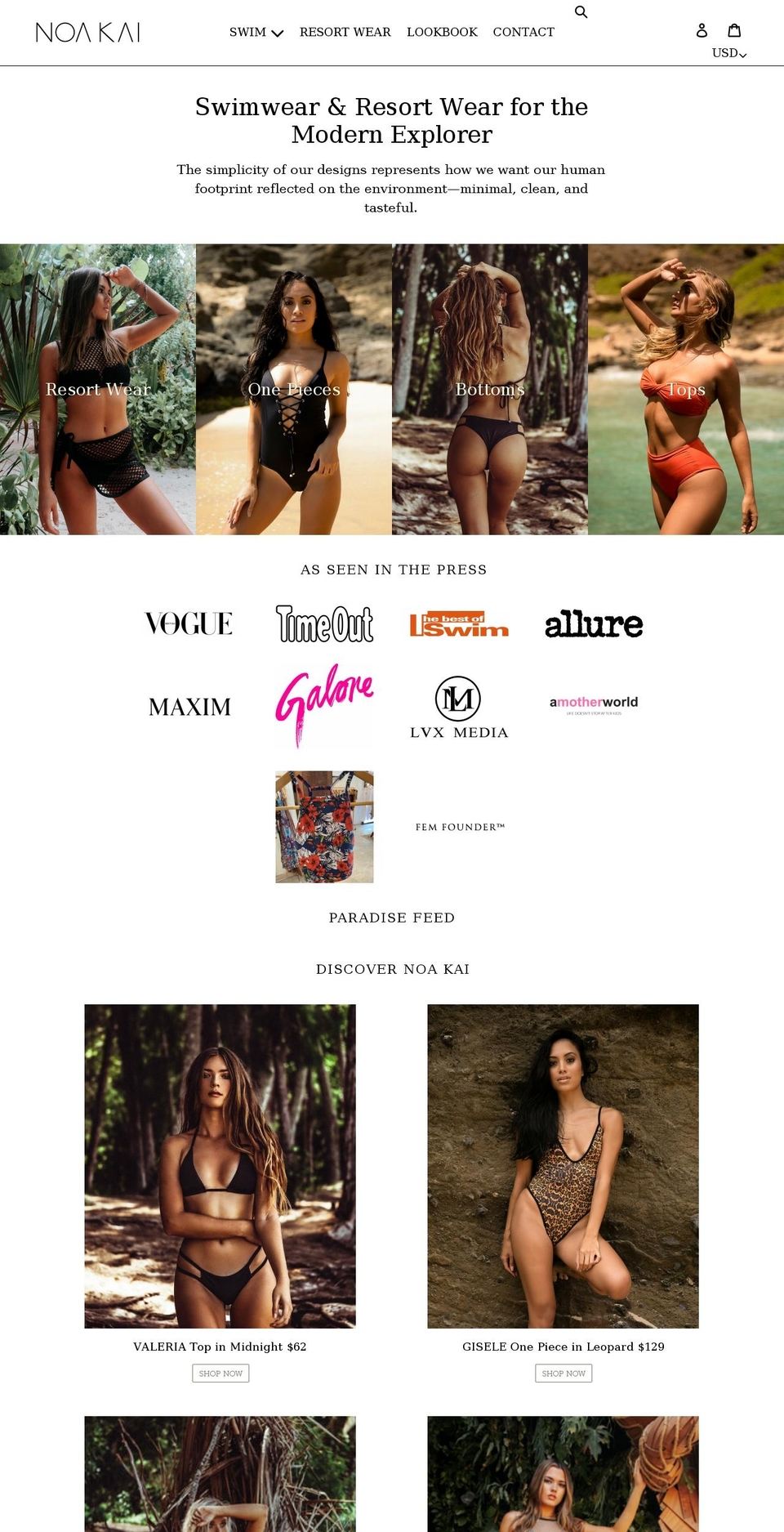 noakaiswimwear.com shopify website screenshot