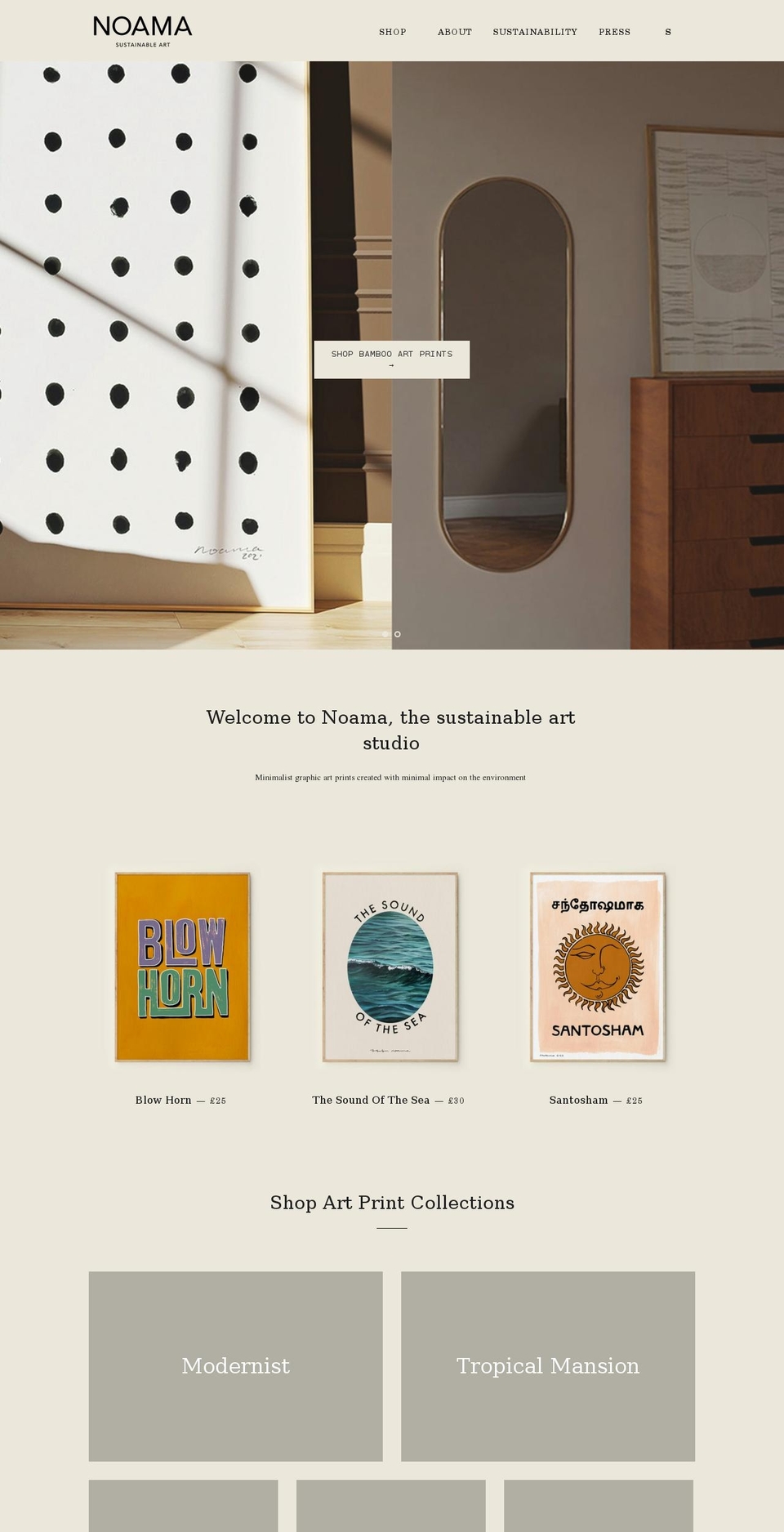 noama.co.uk shopify website screenshot