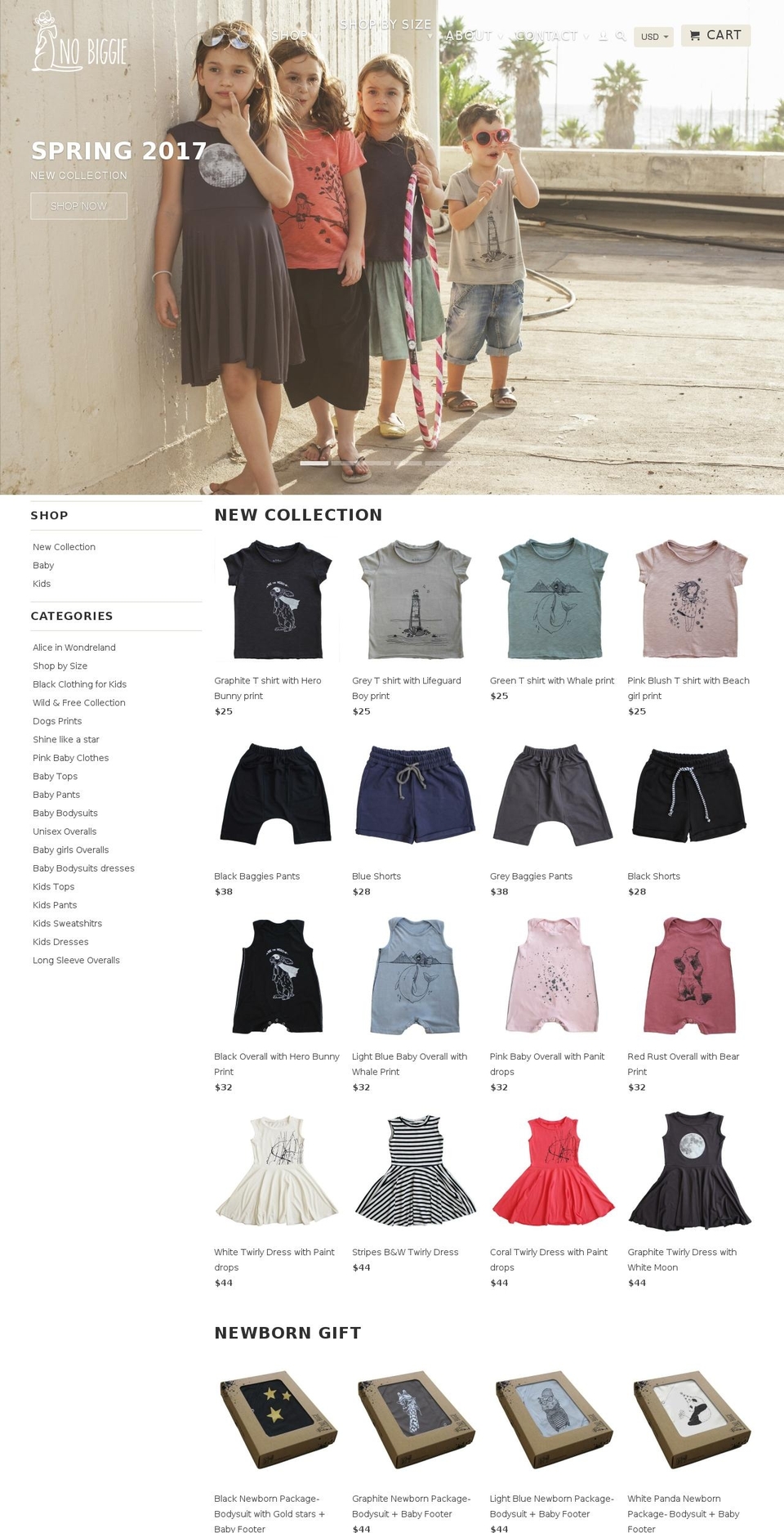 nobiggiekids.com shopify website screenshot