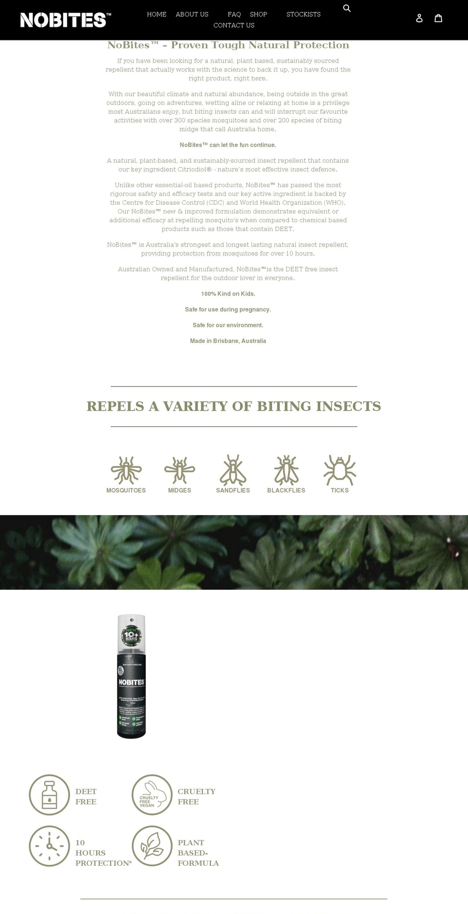 nobites.com.au shopify website screenshot