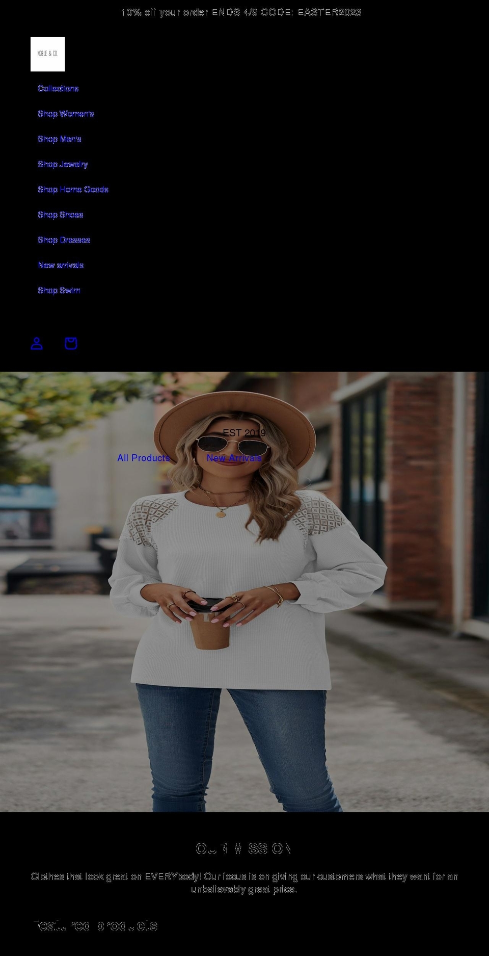 noble-co.com shopify website screenshot
