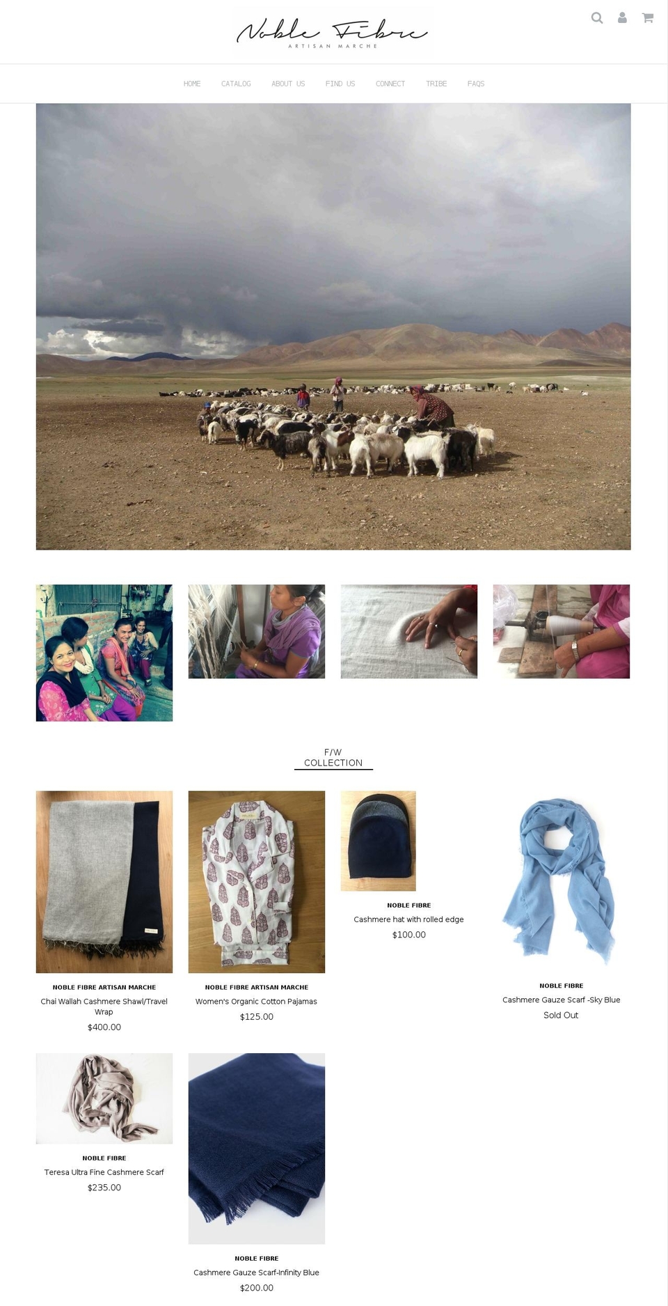 noble-fibre.com shopify website screenshot