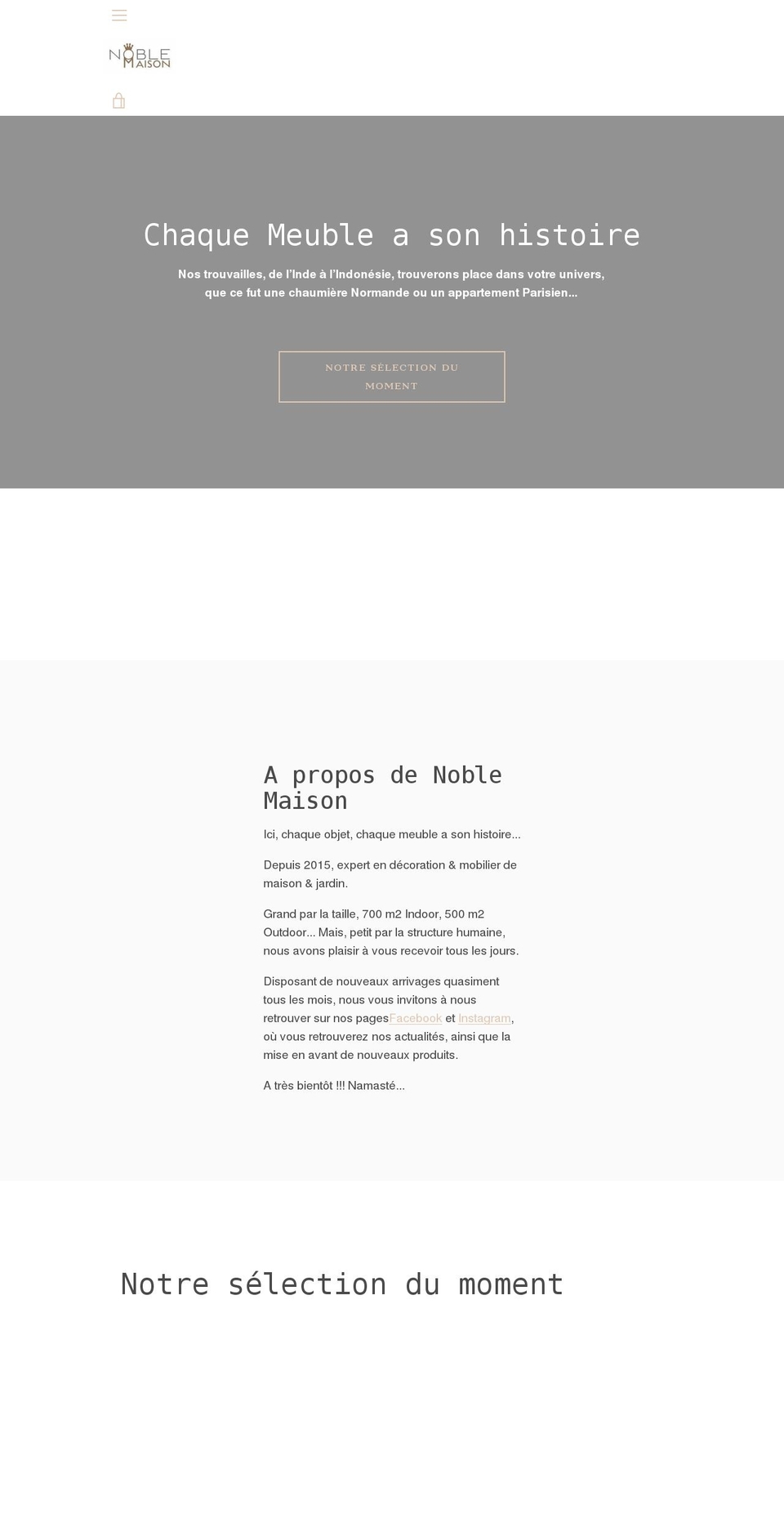 noble-maison.fr shopify website screenshot