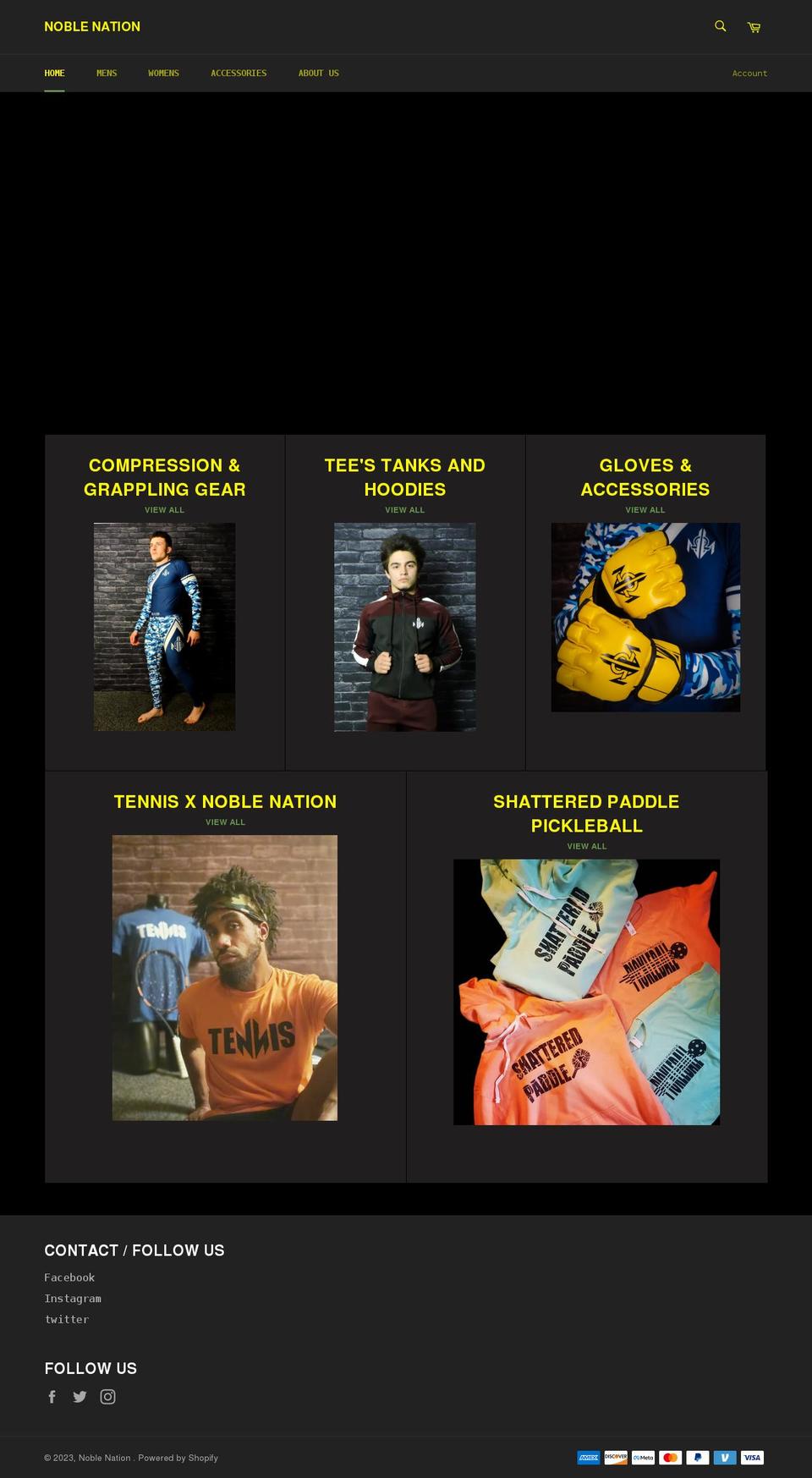 noble-nation.com shopify website screenshot