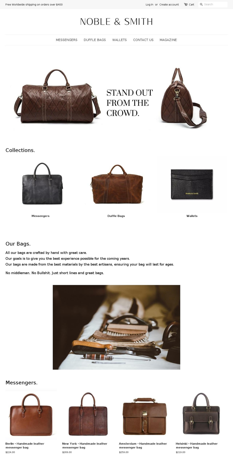 nobleandsmith.com — Shopify storefront screenshot