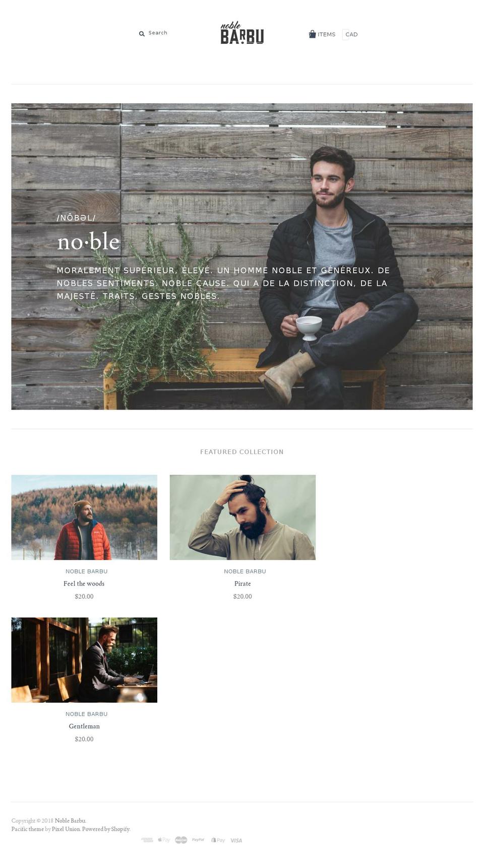 noblebarbu.ca shopify website screenshot