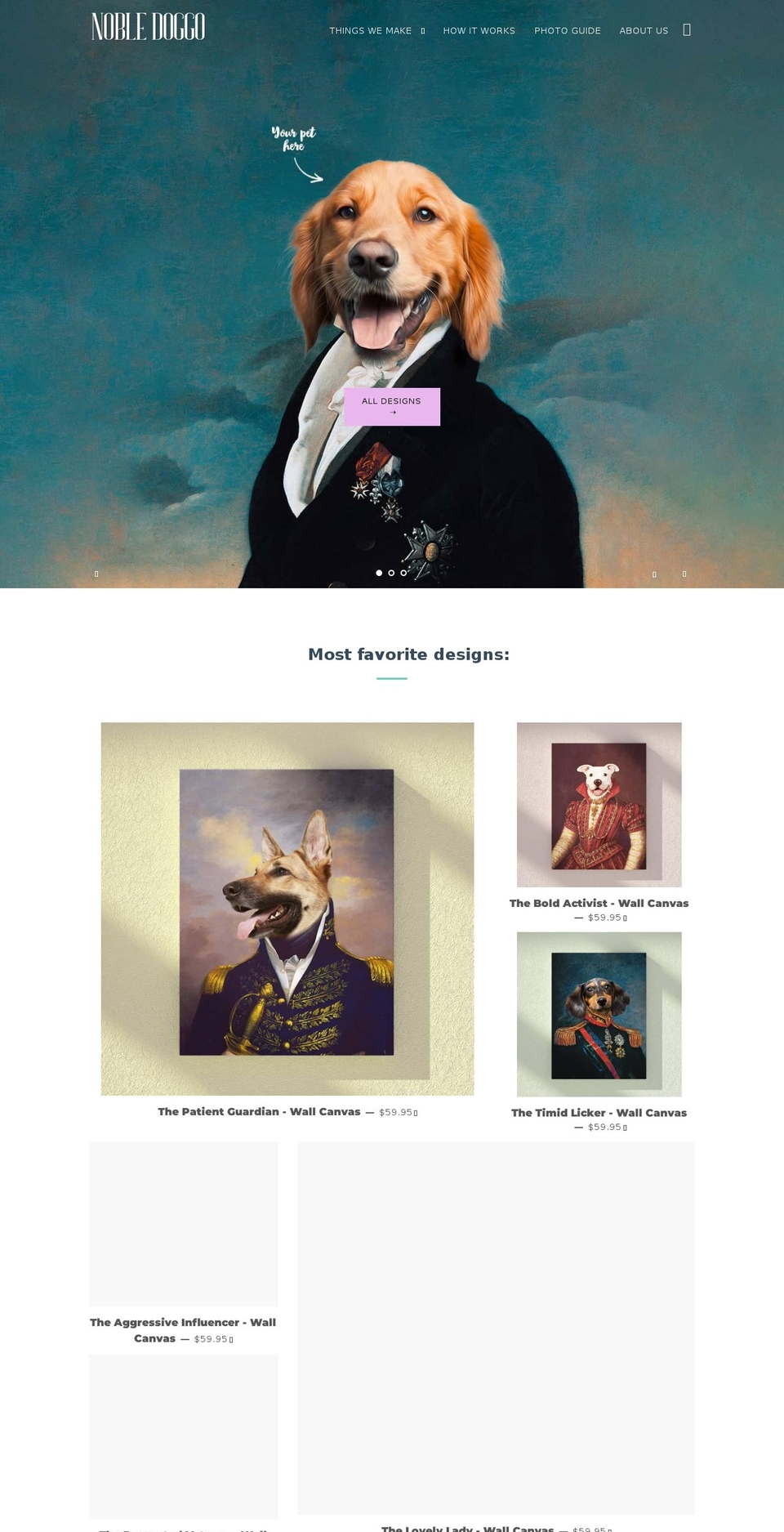 nobledoggo.com shopify website screenshot