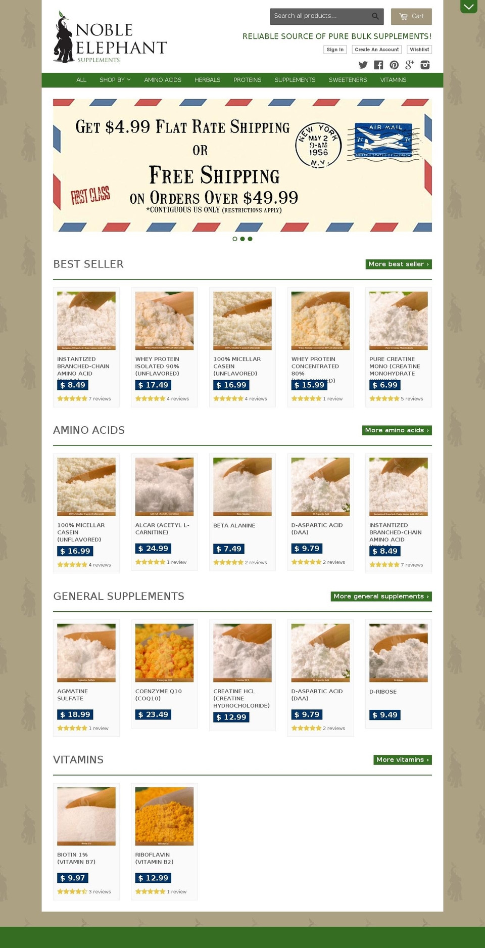 nobleelephantsupplements.net shopify website screenshot