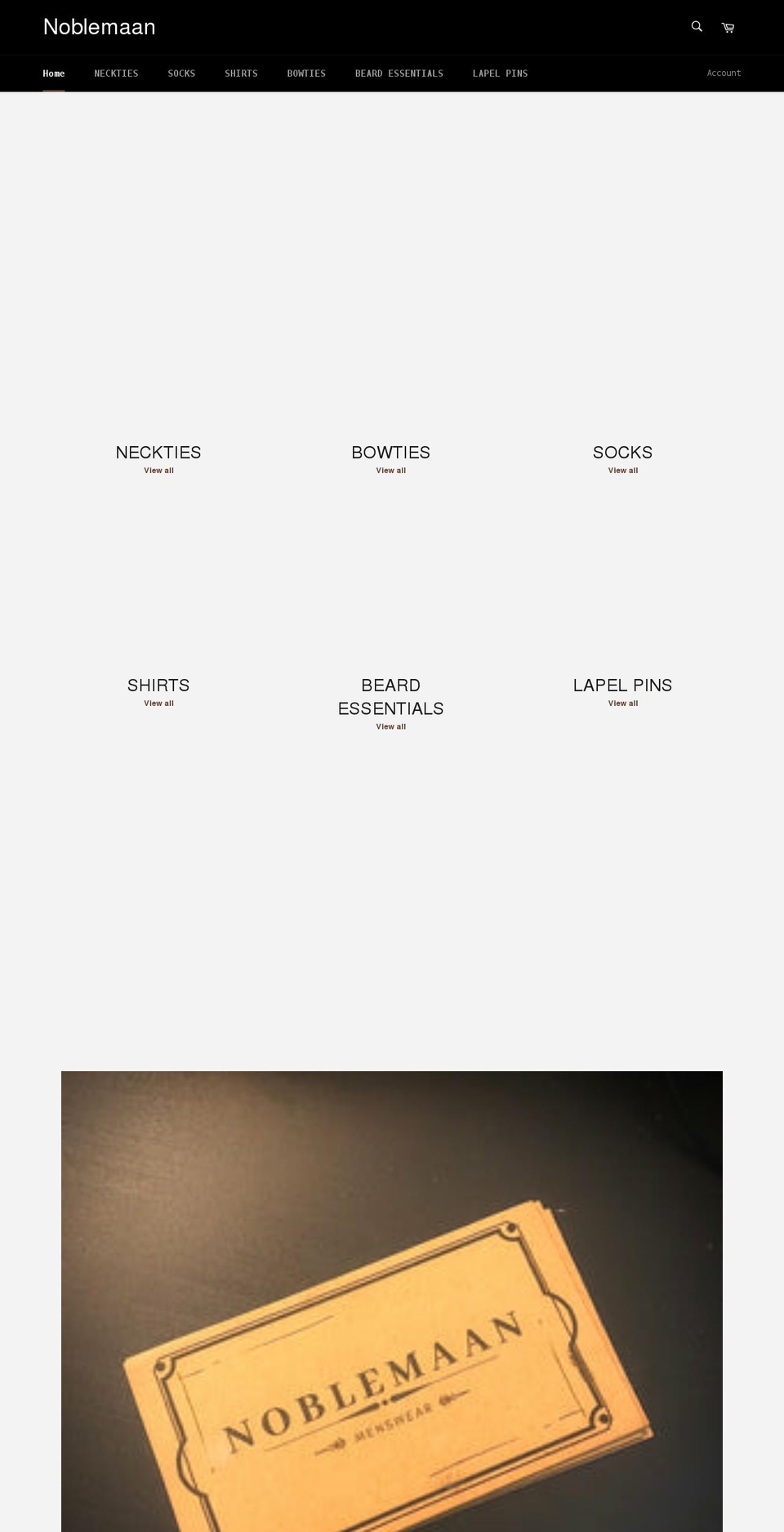 noblemaan.com shopify website screenshot