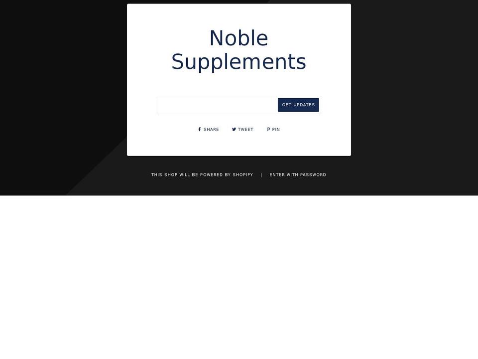 noblesupplements.com shopify website screenshot