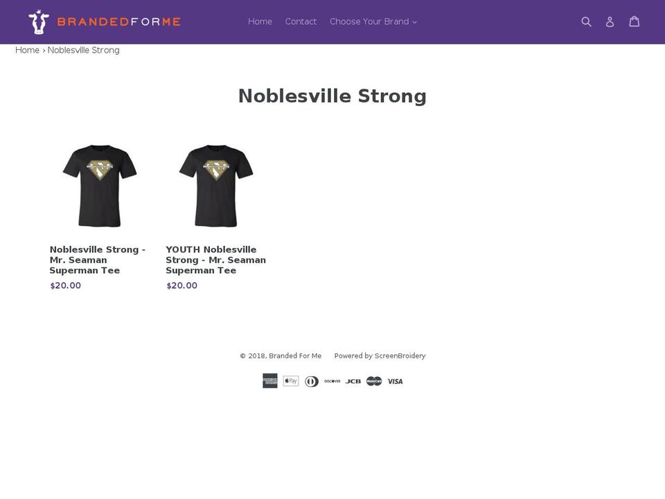 noblesvillestrong.com — Shopify storefront screenshot
