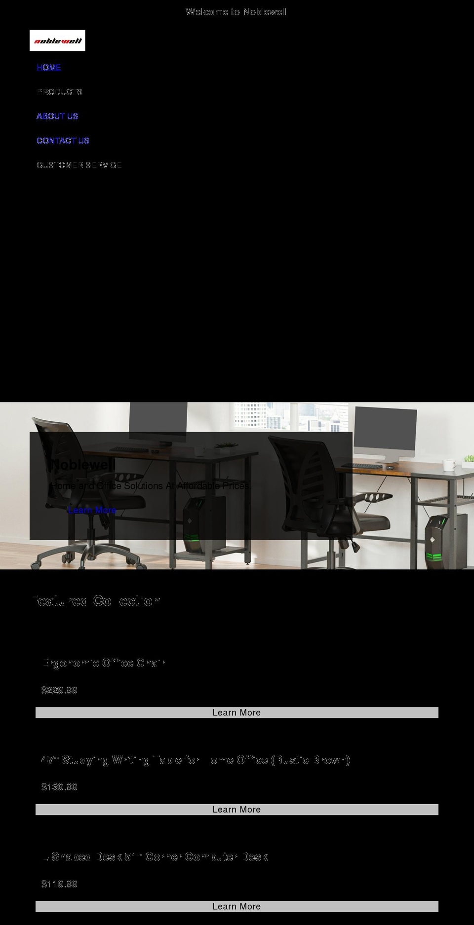 noblewellfurni.com shopify website screenshot