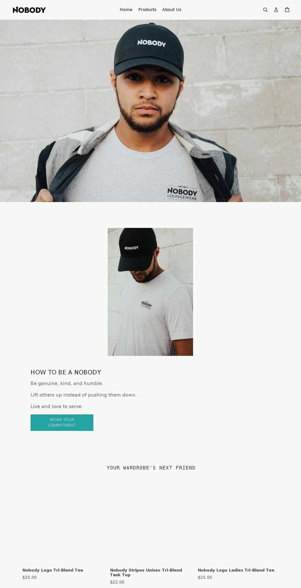 nobodyloungewear.com — Shopify storefront screenshot