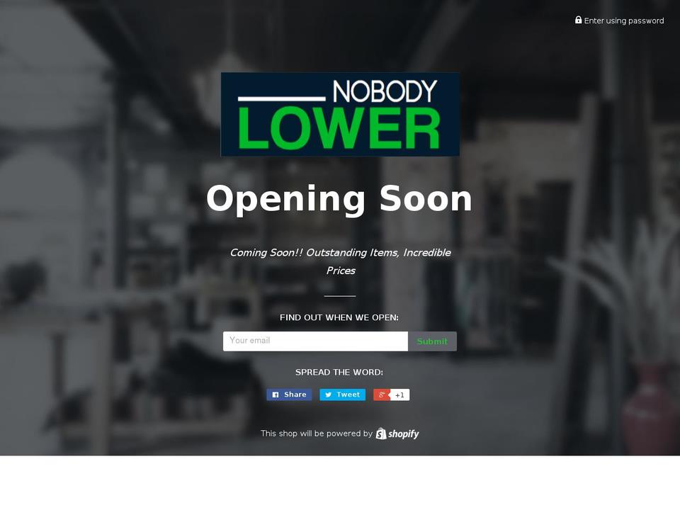 nobodylower.com shopify website screenshot