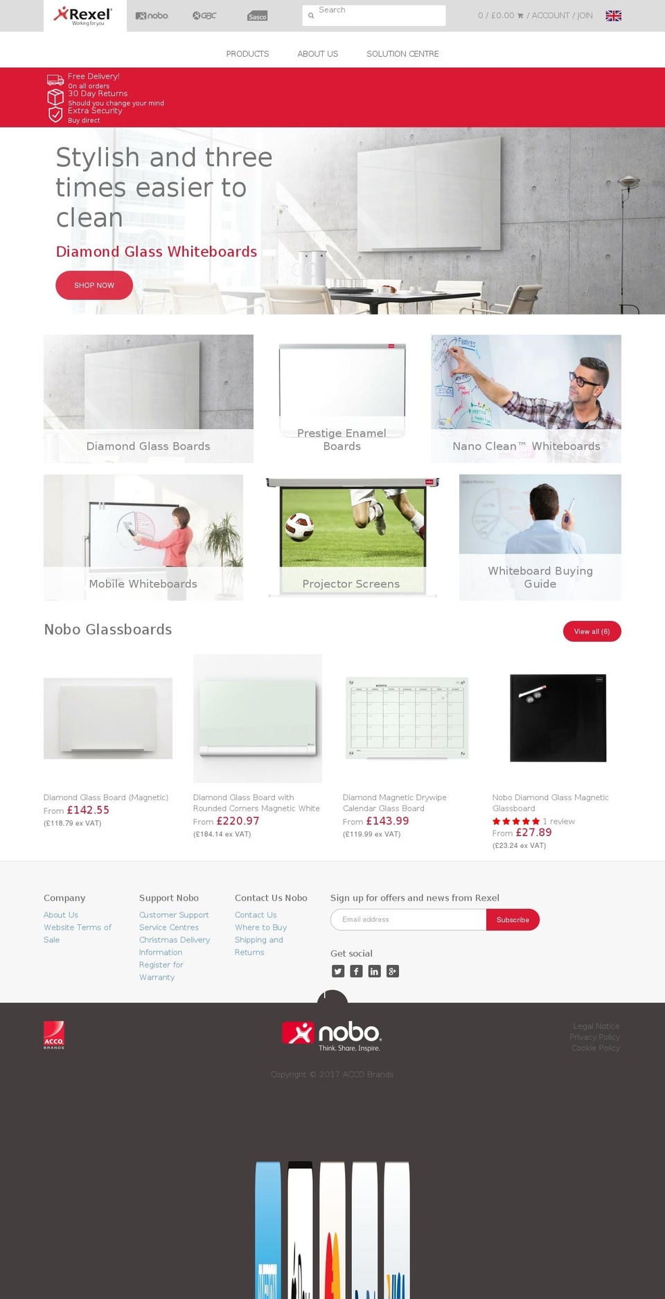 Acco - Rexel - Nobo - GBC Shopify theme site example nobomarkers.com