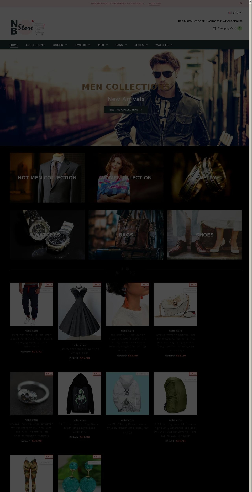 nobostore.net shopify website screenshot