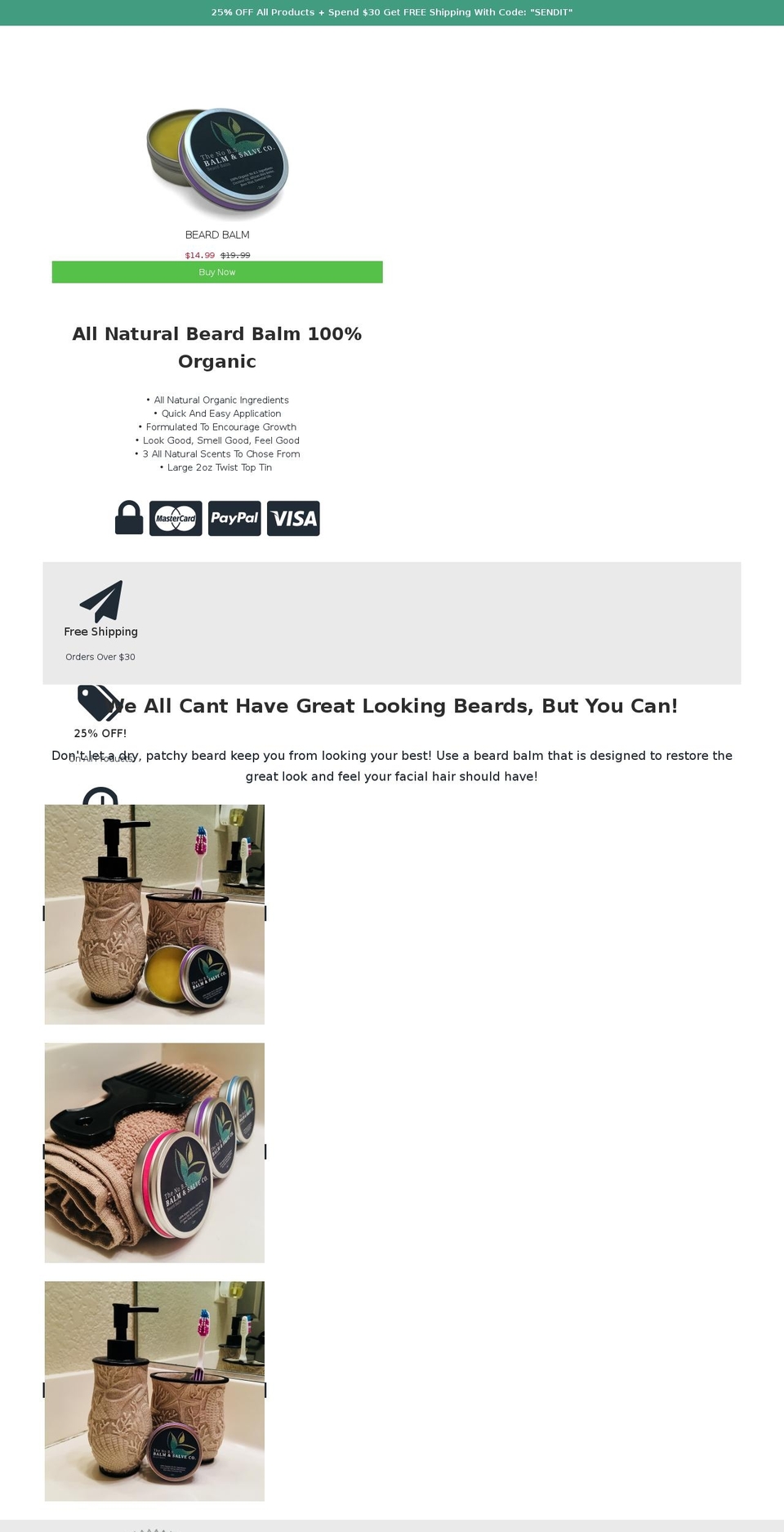 nobsbalmandsalve.com — Shopify storefront screenshot