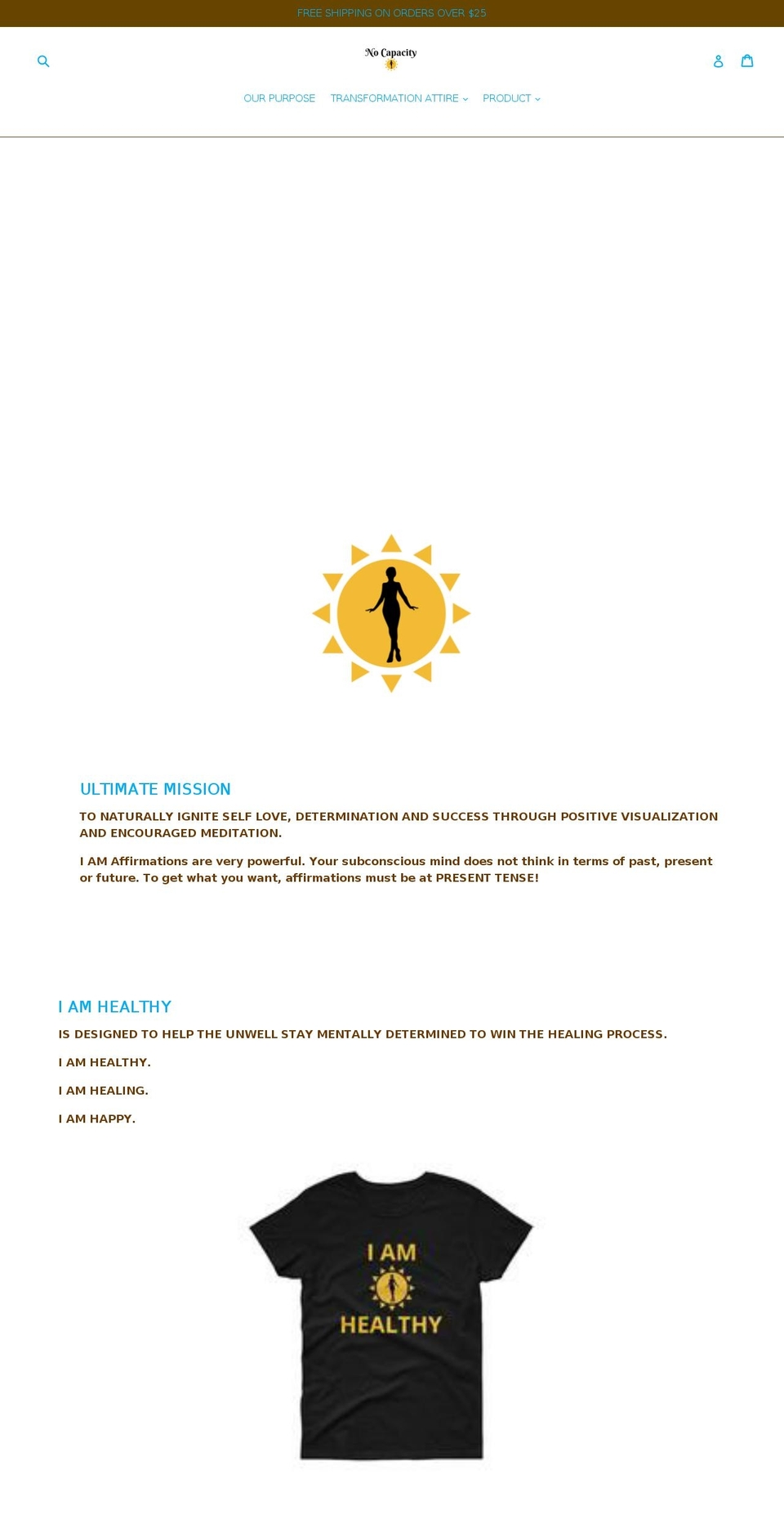 nocapacity.org shopify website screenshot