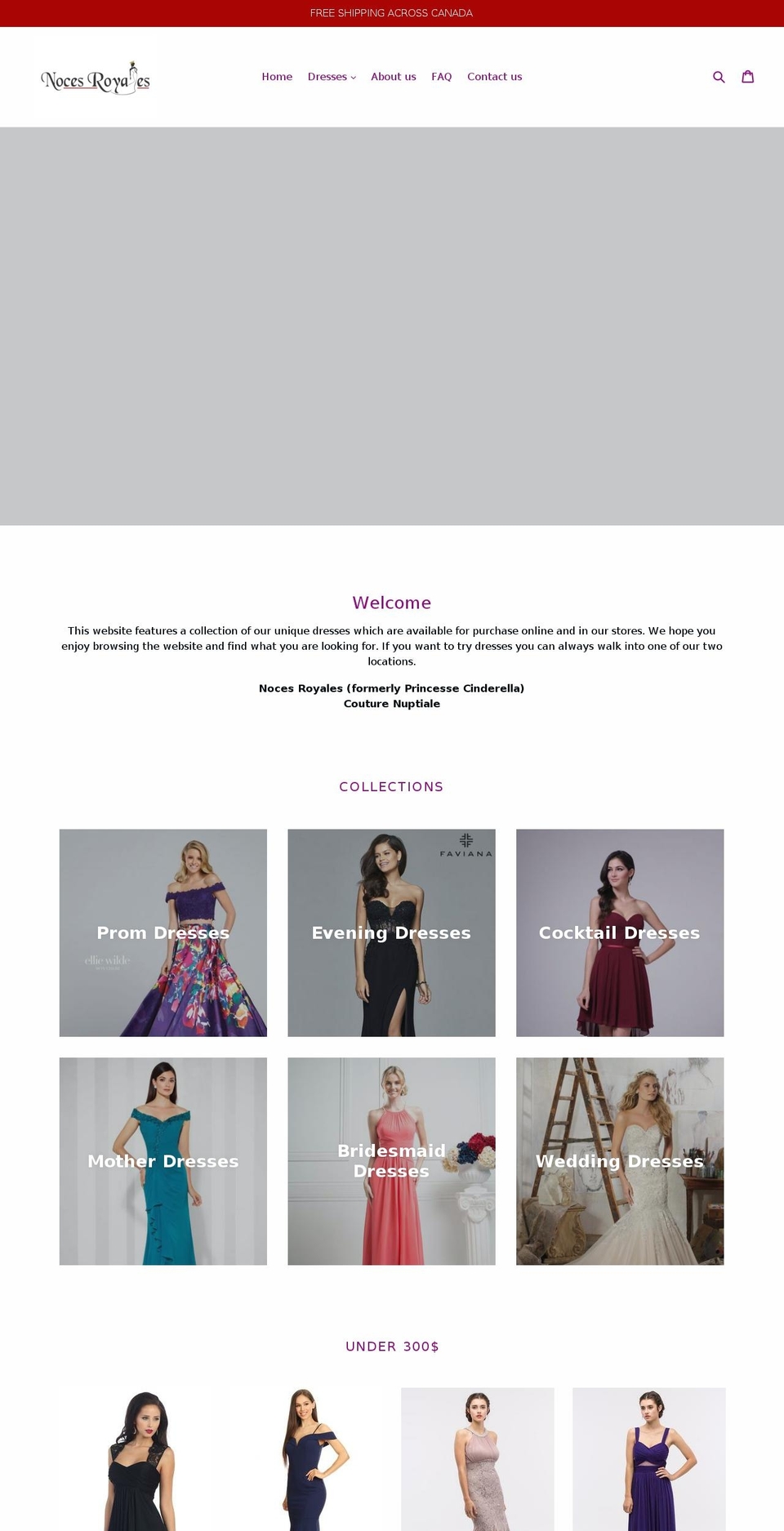 nocesroyales.ca shopify website screenshot