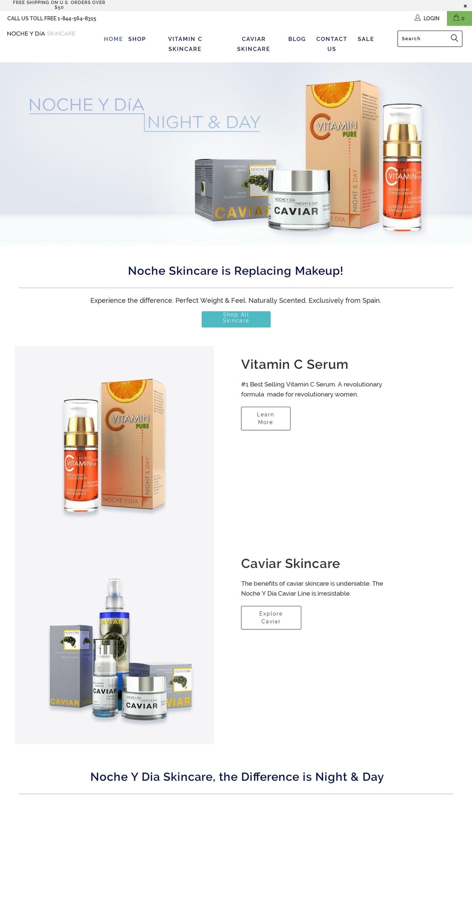 nocheskincare.com shopify website screenshot