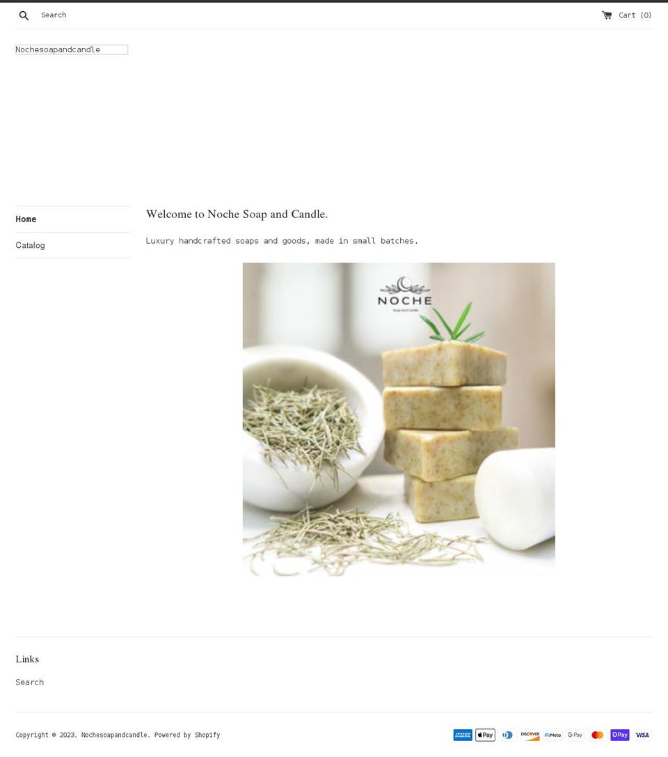 nochesoapandcandle.com shopify website screenshot