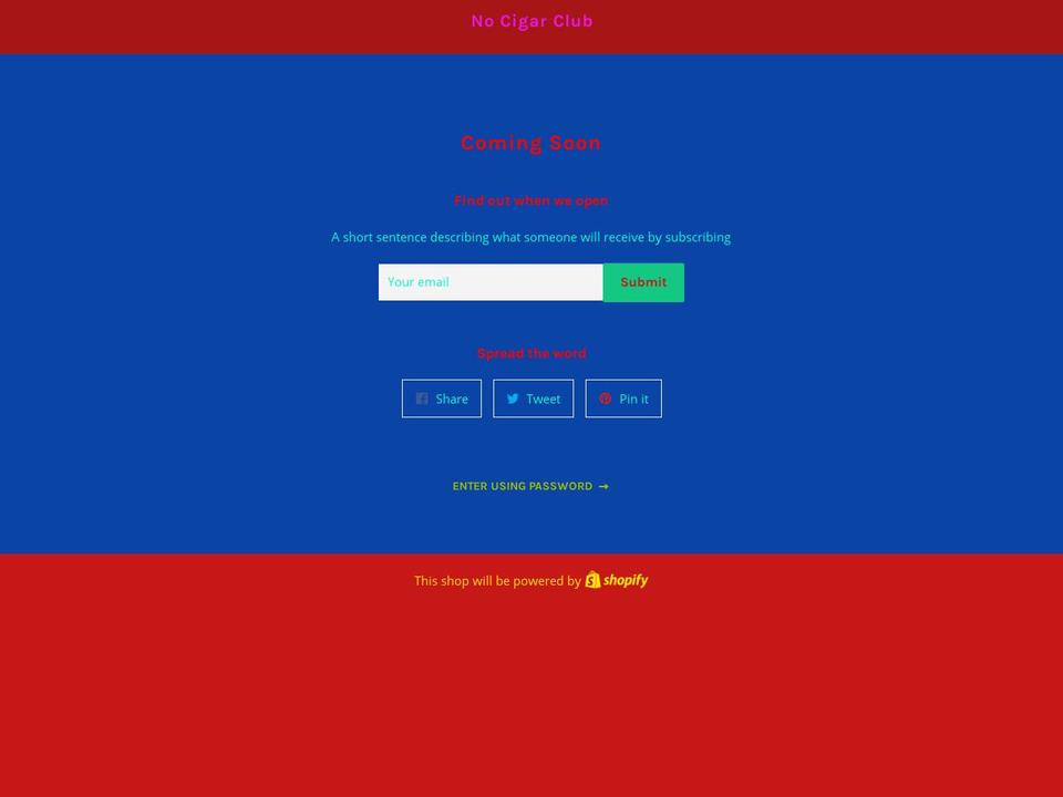 nocigarclub.com — Shopify storefront screenshot