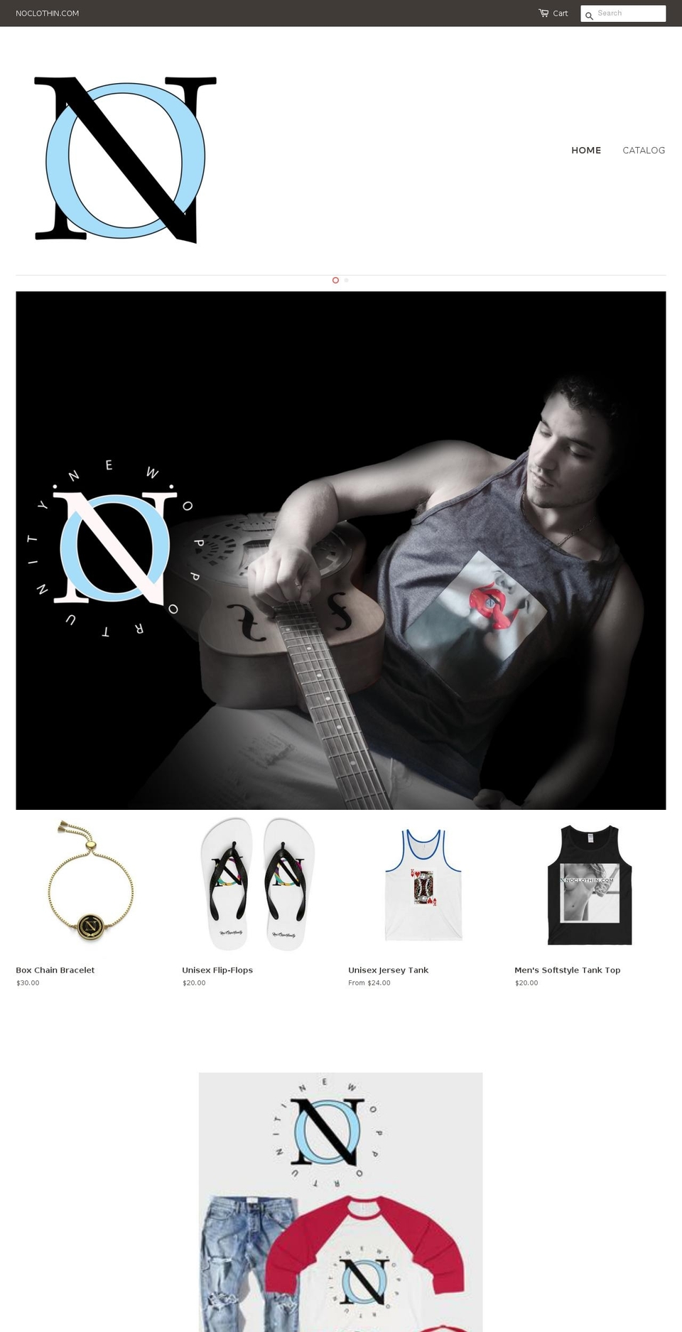 noclothin.com shopify website screenshot