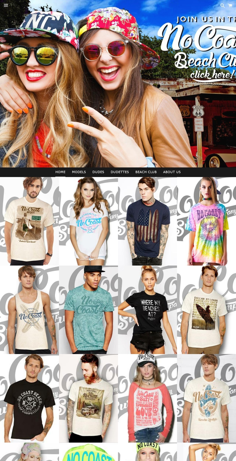 nocoastsurfwear.com — Shopify storefront screenshot