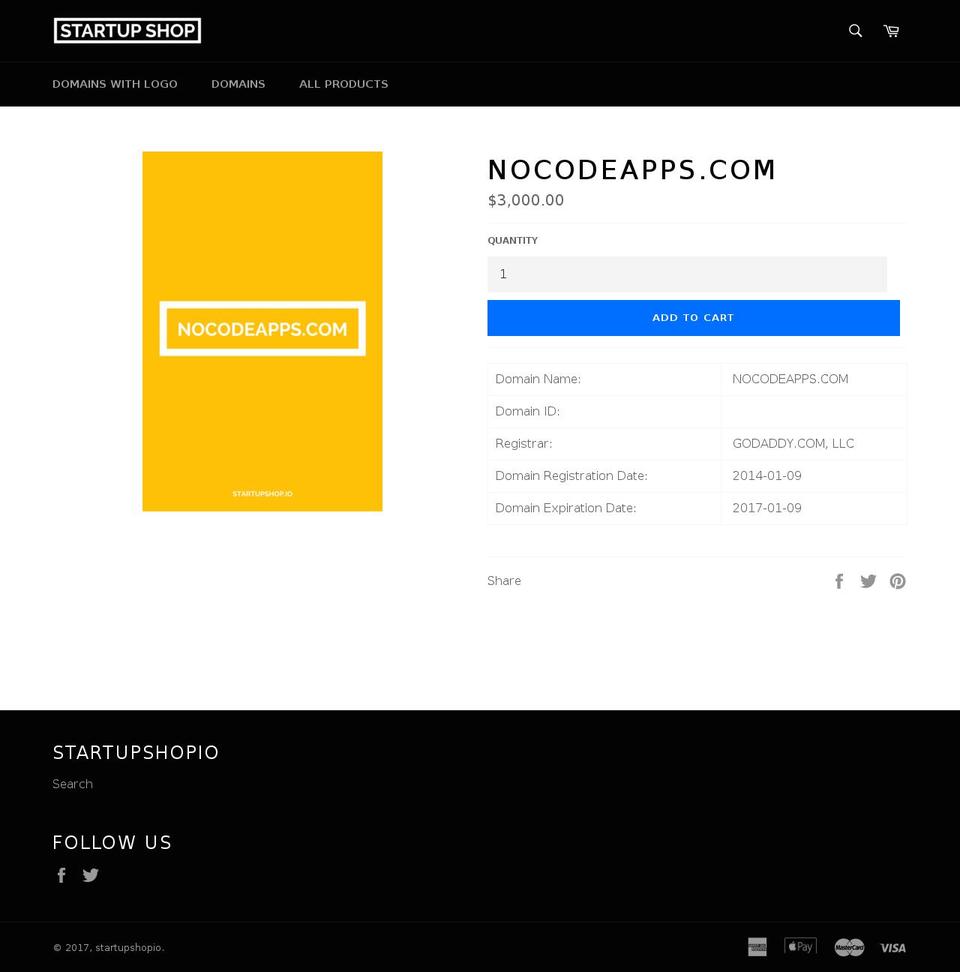 nocodeapps.com shopify website screenshot