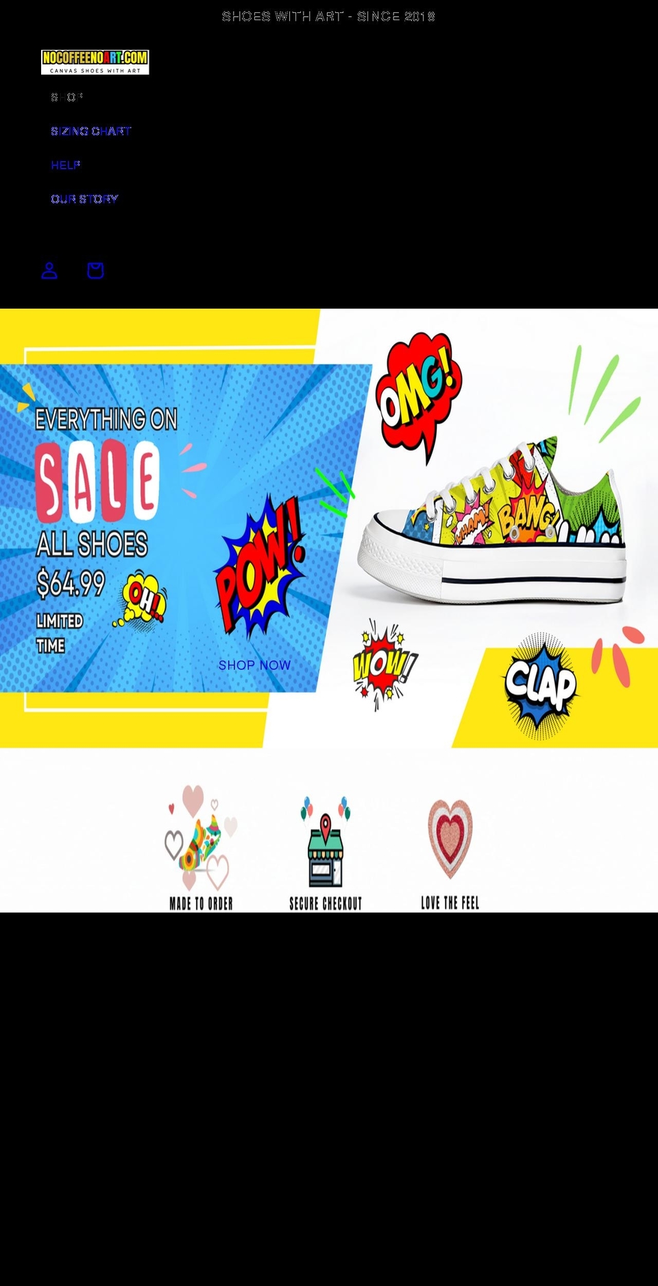 nocoffeenoart.com — Shopify storefront screenshot