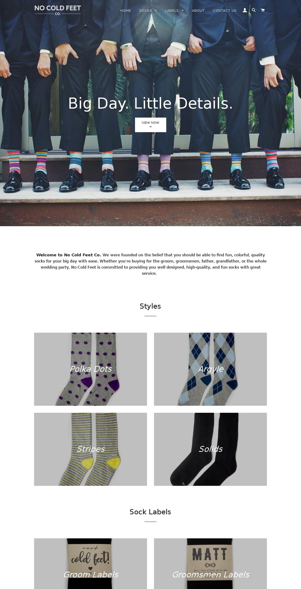 nocoldfeet.com — Shopify storefront screenshot