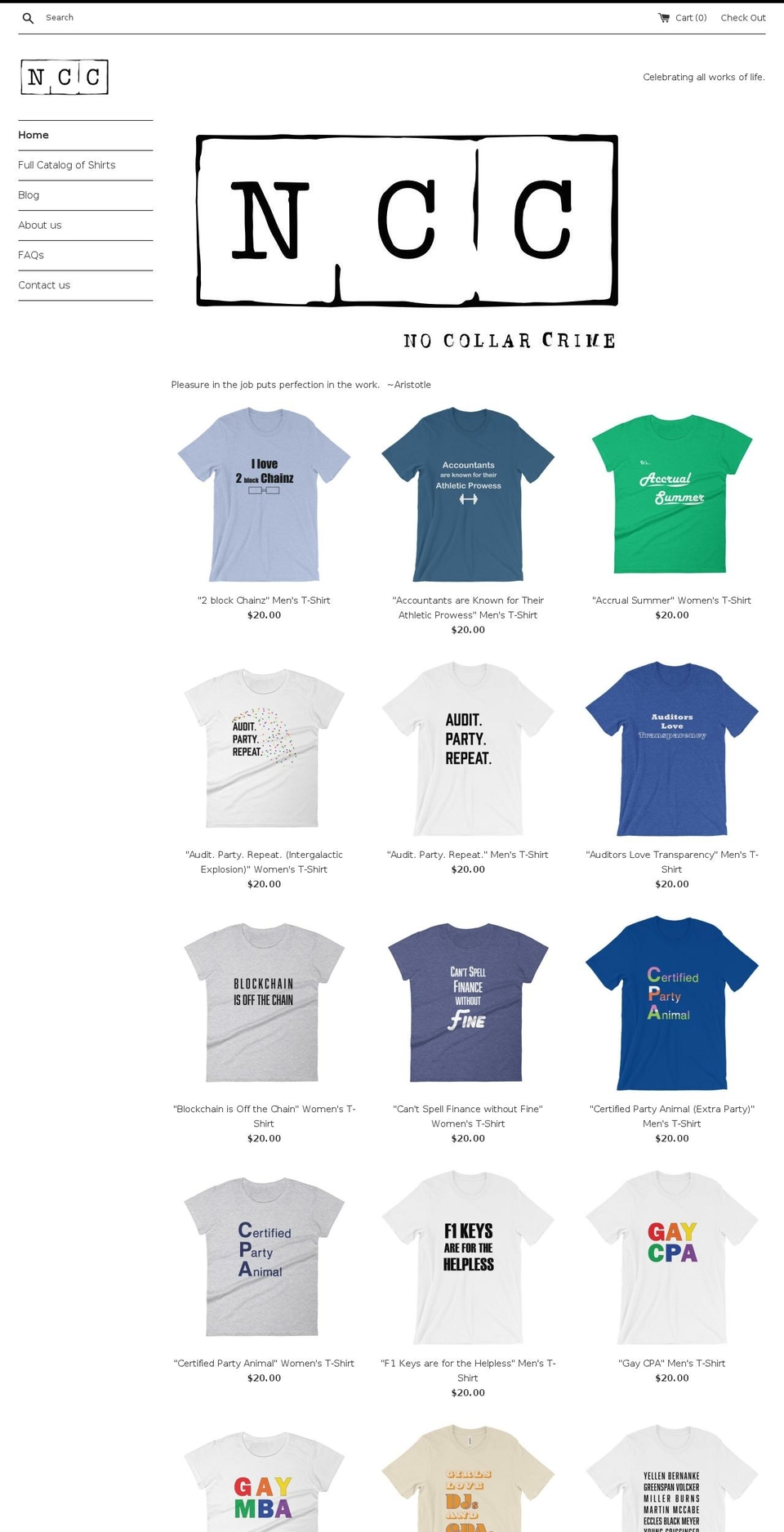 nocollarcrime.com — Shopify storefront screenshot