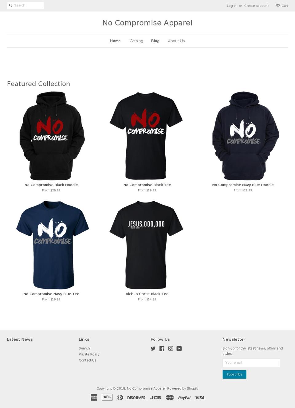 nocompromiseapparel.com — Shopify storefront screenshot
